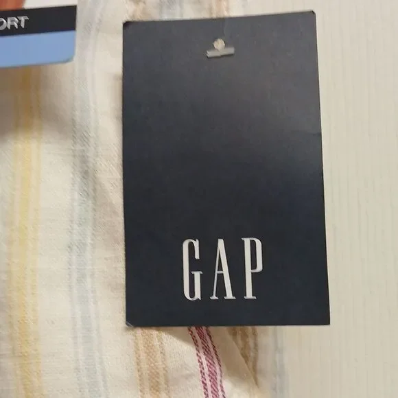 GAP Women's Striped Shorts Cream, Red, Blue And Yellow. Size S. NWT Linen Blend - Picture 4 of 11